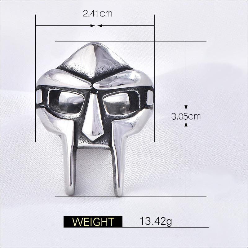 Stainless steel men's ring jewelry mask titanium steel ring